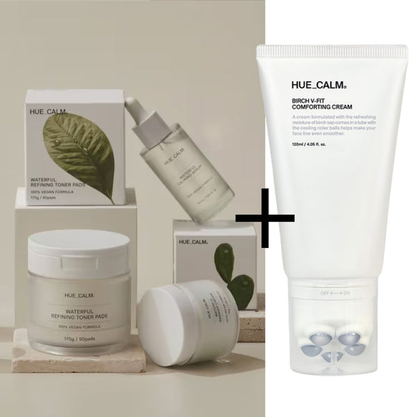 [HUE_CALM] (set of 3+1) Serum, Toner pad, cream bundle + Birch V Fit cream for free