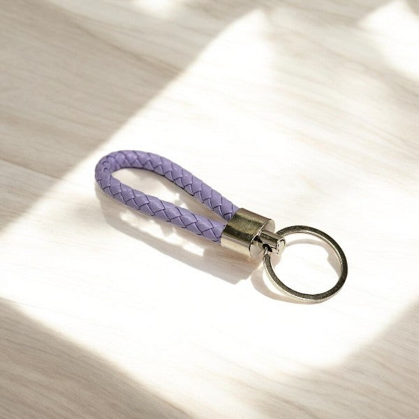 Stylish Braided Leather Keychain