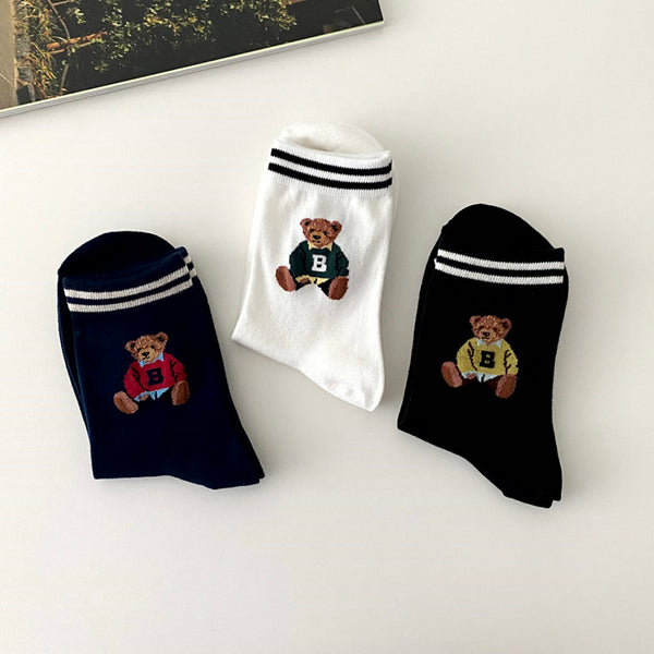 AURACASA  BEAR  Woman  socks 곰돌이 여성 양말