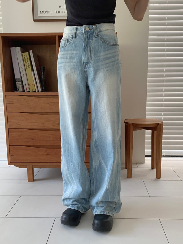 Wide-Leg Light Blue Denim Pants – Comfortable & Stylish