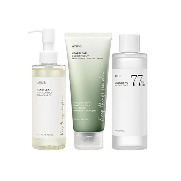 [ANUA] ANUA Heartleaf CLEANSING BUNDLE + 250ml tonner